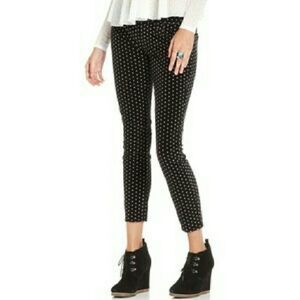 EXCELLENT CONDITION WOMEN’S SMALL FREE PEOPLE PULL-UP SKINNY “POLKA DOT” PANTS